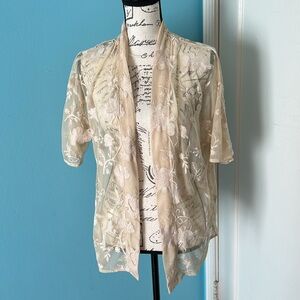 Vintage Sheer Floral Shawl